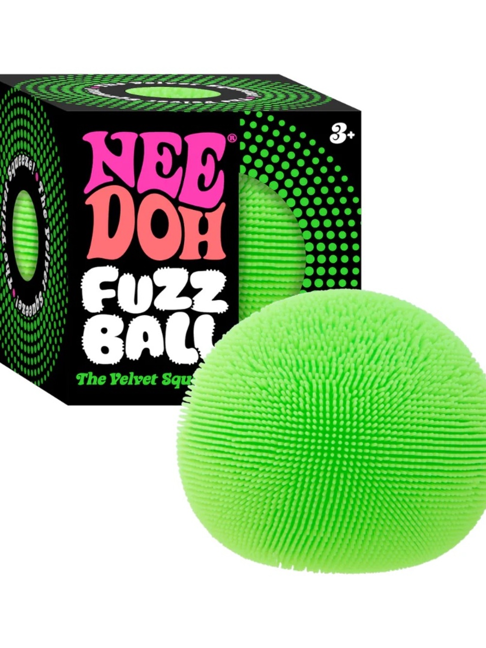 SCHYLLING | NeeDoh The Velvet Squeeze Fuzz Ball - Bright Neon Green